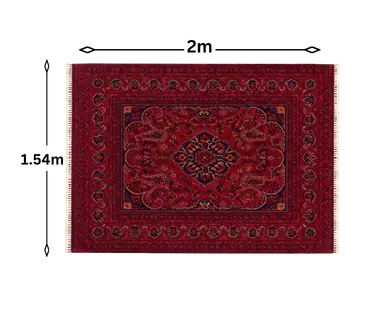 Afghan belgic handmade rug measurment