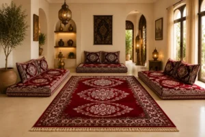 Afghane Traditionnelle Matela Bordeaux Royal classic seating