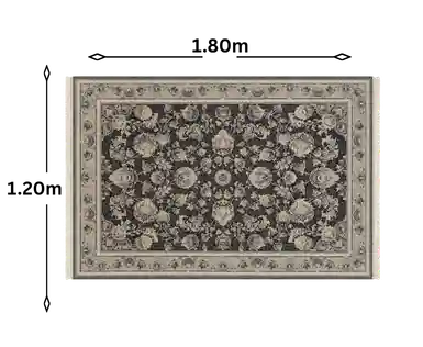 Tapis Oriental Gris Anthracite 1500 Shana measurment