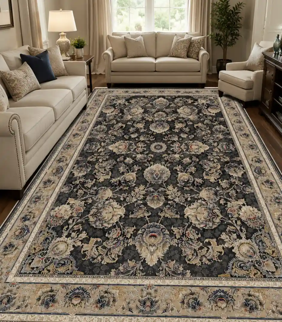 Tapis Oriental Gris Anthracite 1500 Shana saloon seating