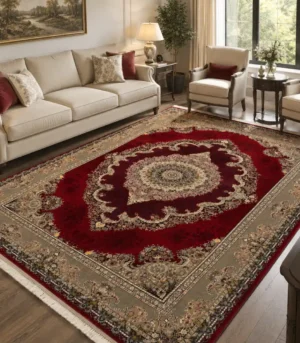 Tapis Persan Rouge Impérial 1200 Shana in modern saloon