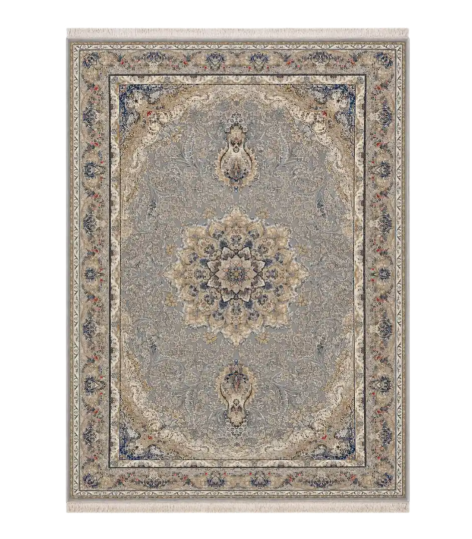 Tapis persan aux motifs complexes, avec médaillon floral, 1500 Shana