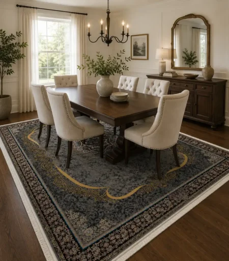 Tapis persan orné au design complexe 1200 Shana dining table