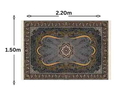 Tapis persan orné au design complexe 1200 Shana measurement