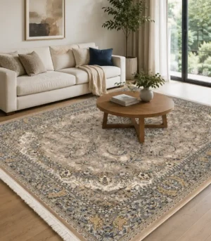Tapis persan orné sur fond blanc 1500 Shana saloon seating
