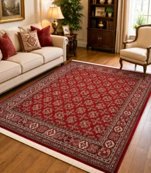 Tapis persan richement décoré avec des pompons – 1200 Shana saloon