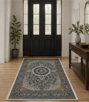 Tapis persan richement décoré de motifs floraux entrelacés 1200 Shana hallway