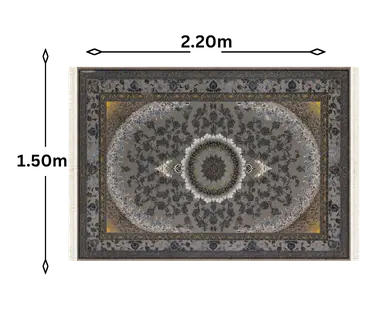 Tapis persan richement décoré de motifs floraux entrelacés 1200 Shana measurment