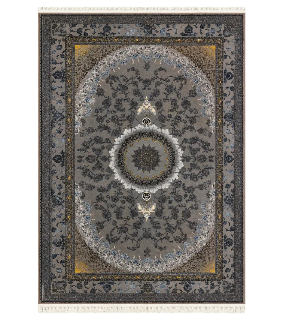 Tapis persan richement décoré de motifs floraux entrelacés 1200 Shana