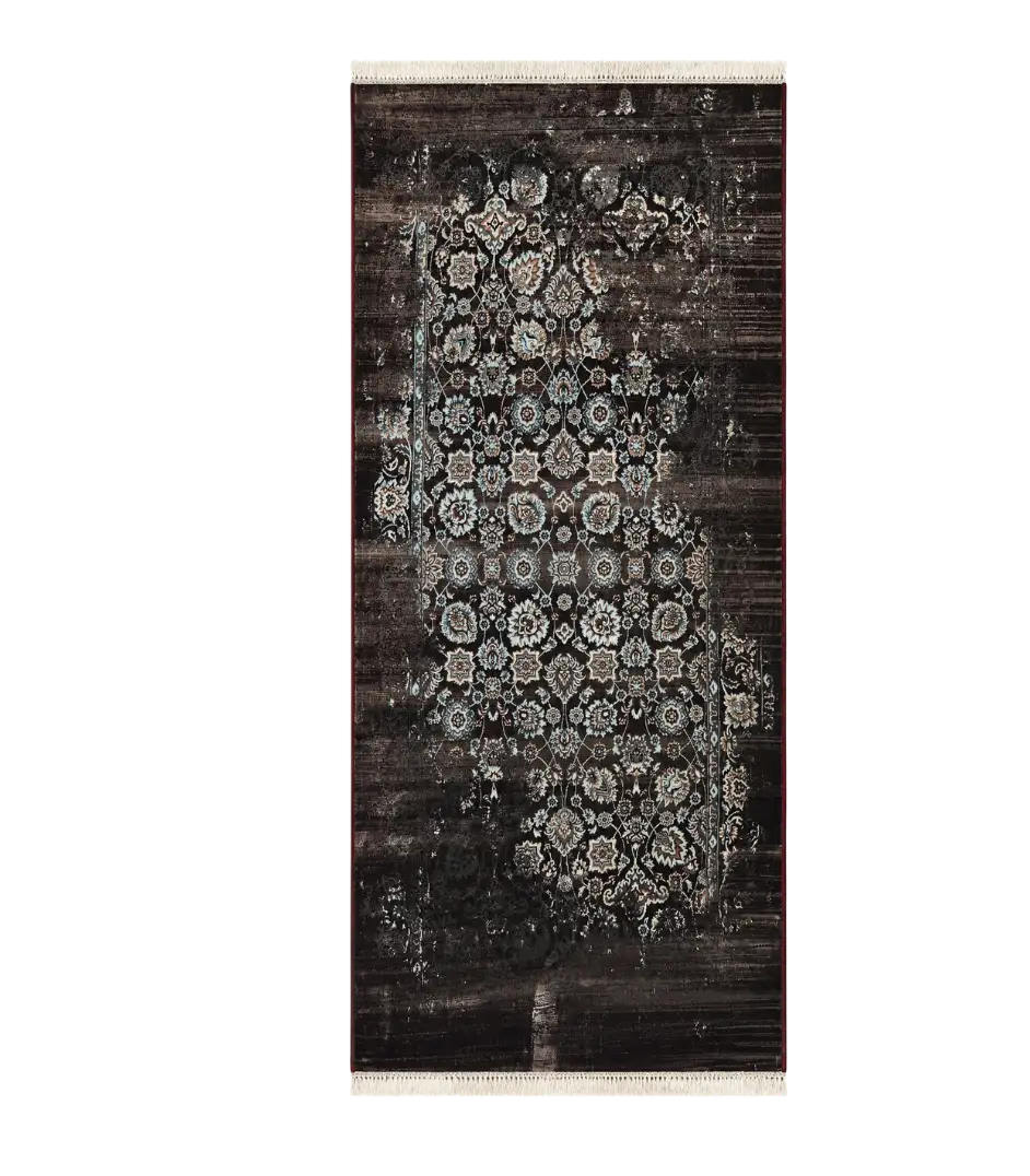 Tapis Oriental Noir Vieilli