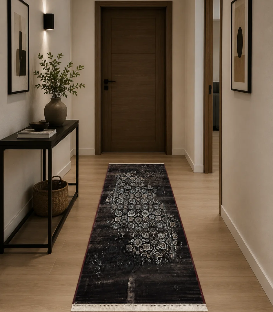 tapis Oriental Noir Tapis entrée
