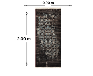 tapis Oriental Noir Vieilli salle à manger measurement
