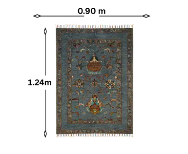 tapis fait main de style oriental measurement